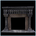 Antike Vintage schwarze Marmor Kamin Mantel